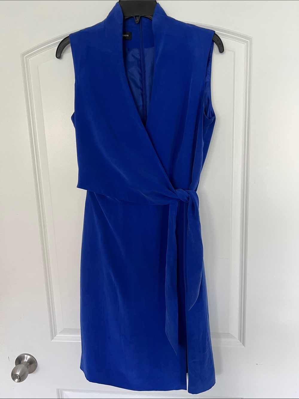Sleeveless Royal Blue Wrap Dress